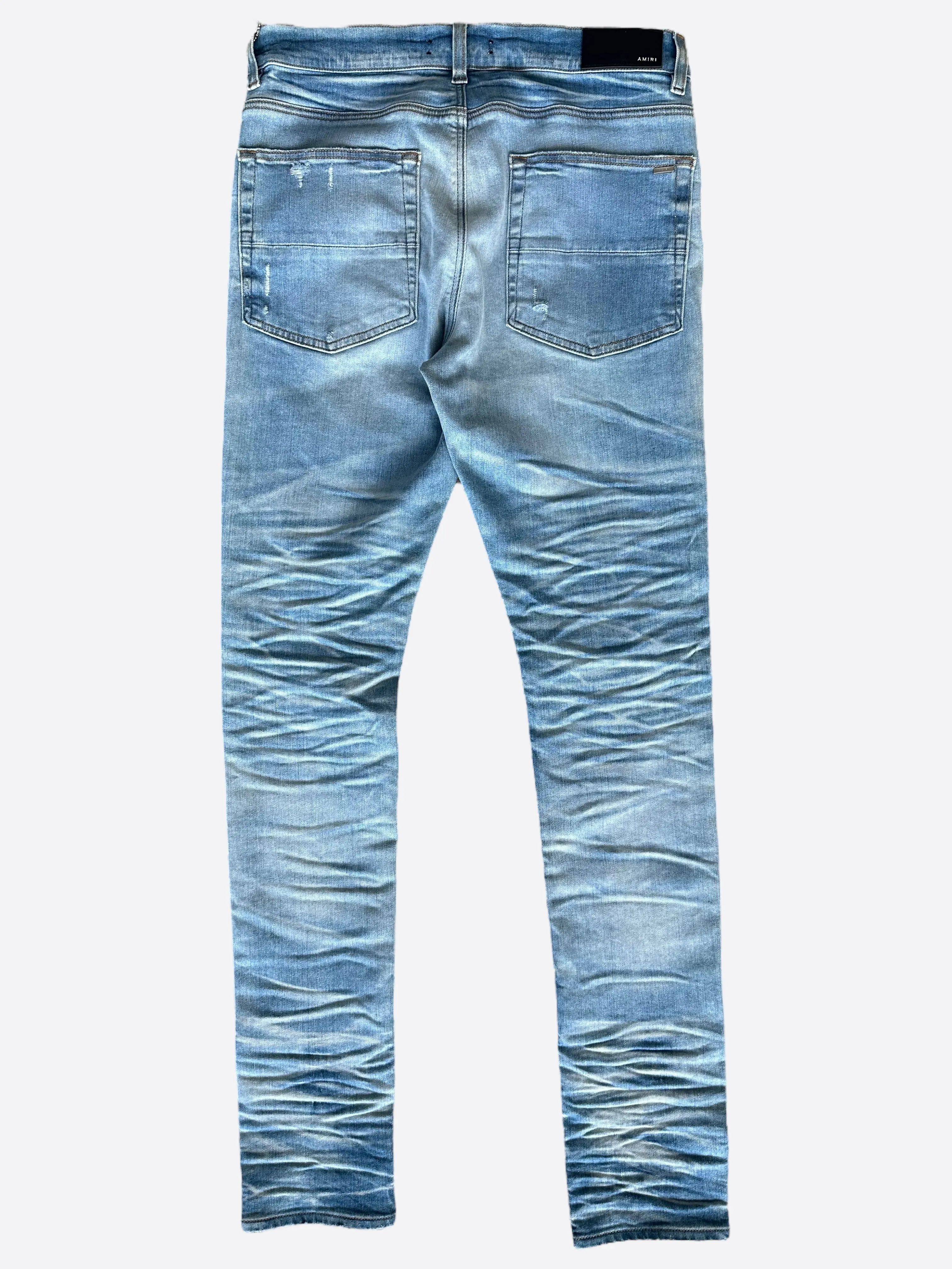 Amiri Indigo Distressed Boro Repair Jeans