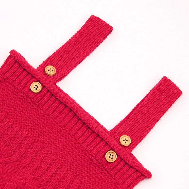 Baby Snuggles Knitted Romper Suit, Red, Size 9M-24M