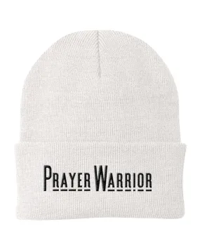 Beanie Knit Hat, Prayer Warrior Embroidered Hat