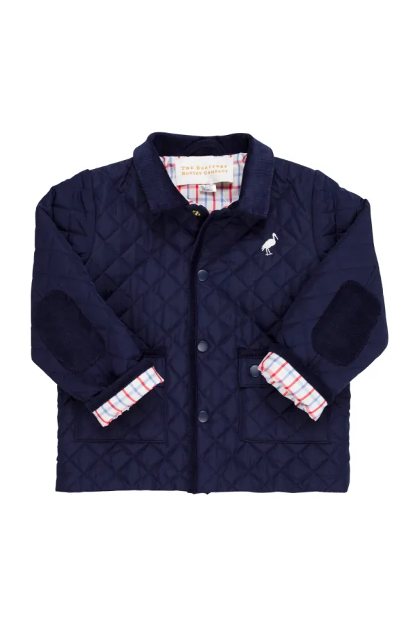 Caldwell Quilted Coat Nantucket Navy Palmetto Pearl