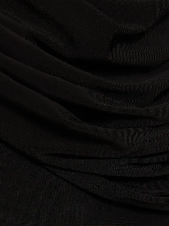 Magda Butrym   Draped viscose jersey mini dress w/roses 