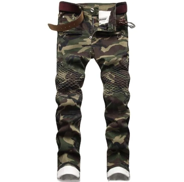 Men's Jeans Stretchy Ripped Denim Pants