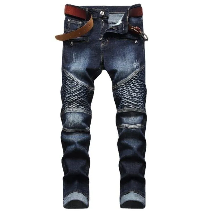 Men's Jeans Stretchy Ripped Denim Pants