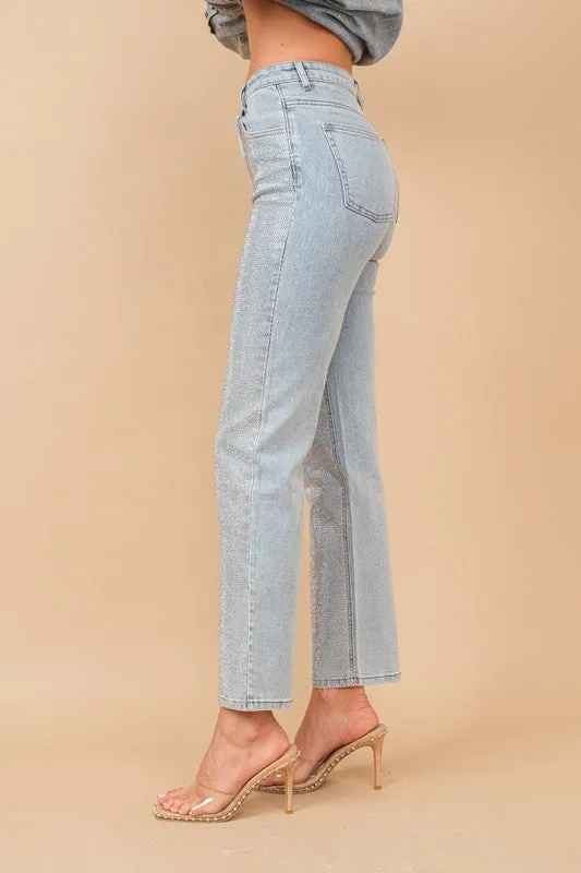 NEW!! Midland High Rise Rhinestone Jeans in Denim