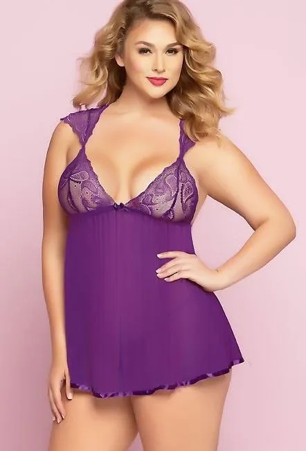 Nice & Easy Purple Babydoll Plus Size