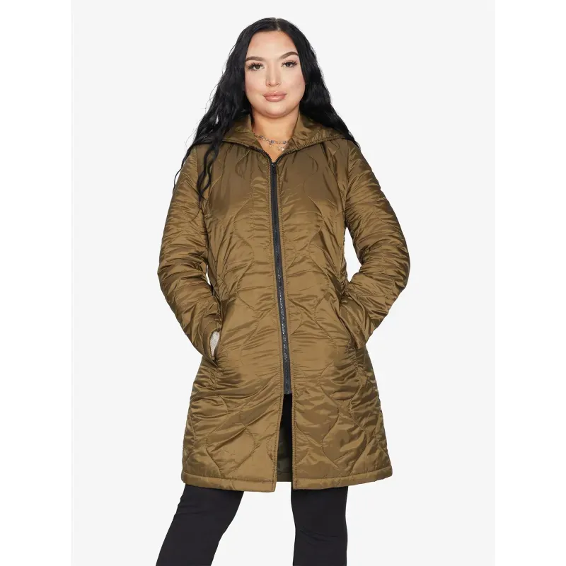 Padded Quilted Down Hooded Jacket