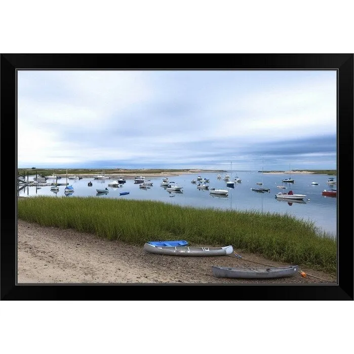 "Boats in Pamet Harbor, Truro, Cape Cod, Massachusetts, USA" Black Framed Print